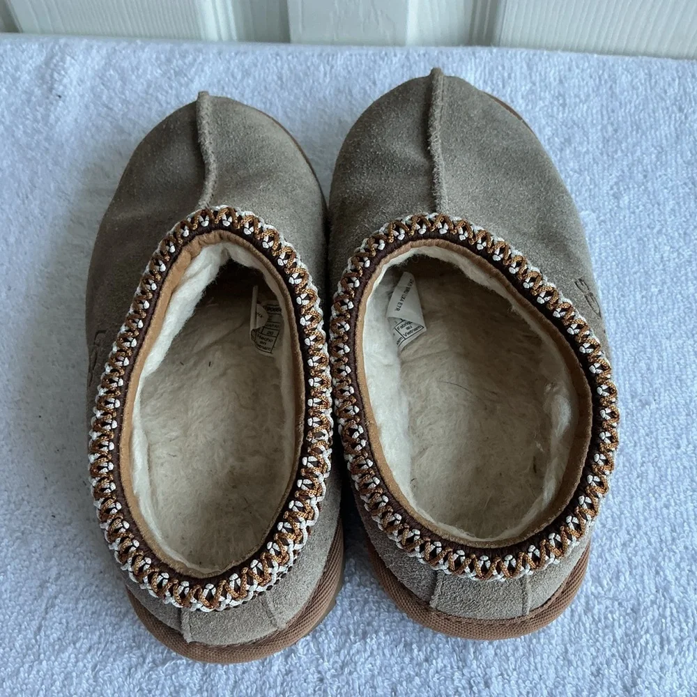 UGG Kids Tan and Brown Slippers